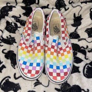 Vans Colorful Checkered Slip-On Sneakers